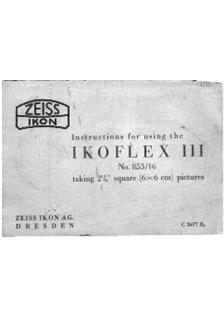 Zeiss Ikon Ikoflex 3 -Series manual. Camera Instructions.